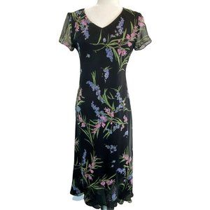 90’s Vintage Cottage Core Chiffon Dress